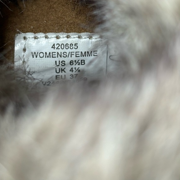 Lands End Ankle Boots Size 6.5 Suede Faux Fur - Picture 3 of 12